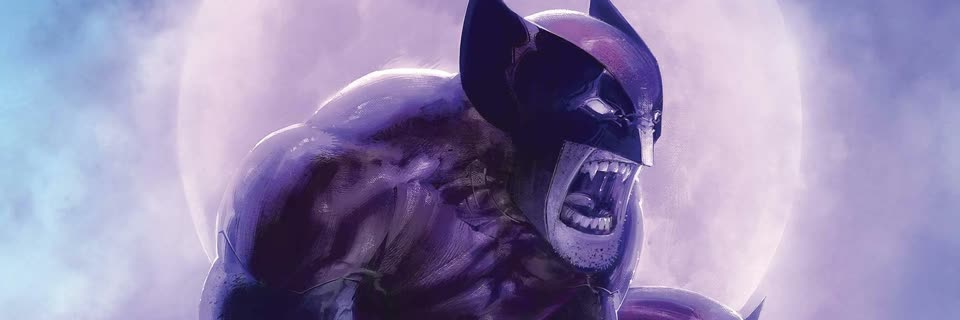 Wolverine in his classic mask with his metal claws extended